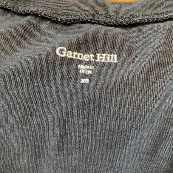 GARNET HILL XS Black Ruched Faux-Layered Tank Top Knit 100% Cotton - Picture 3 of 5